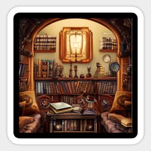 Cozy Old Fashioned Library Sticker